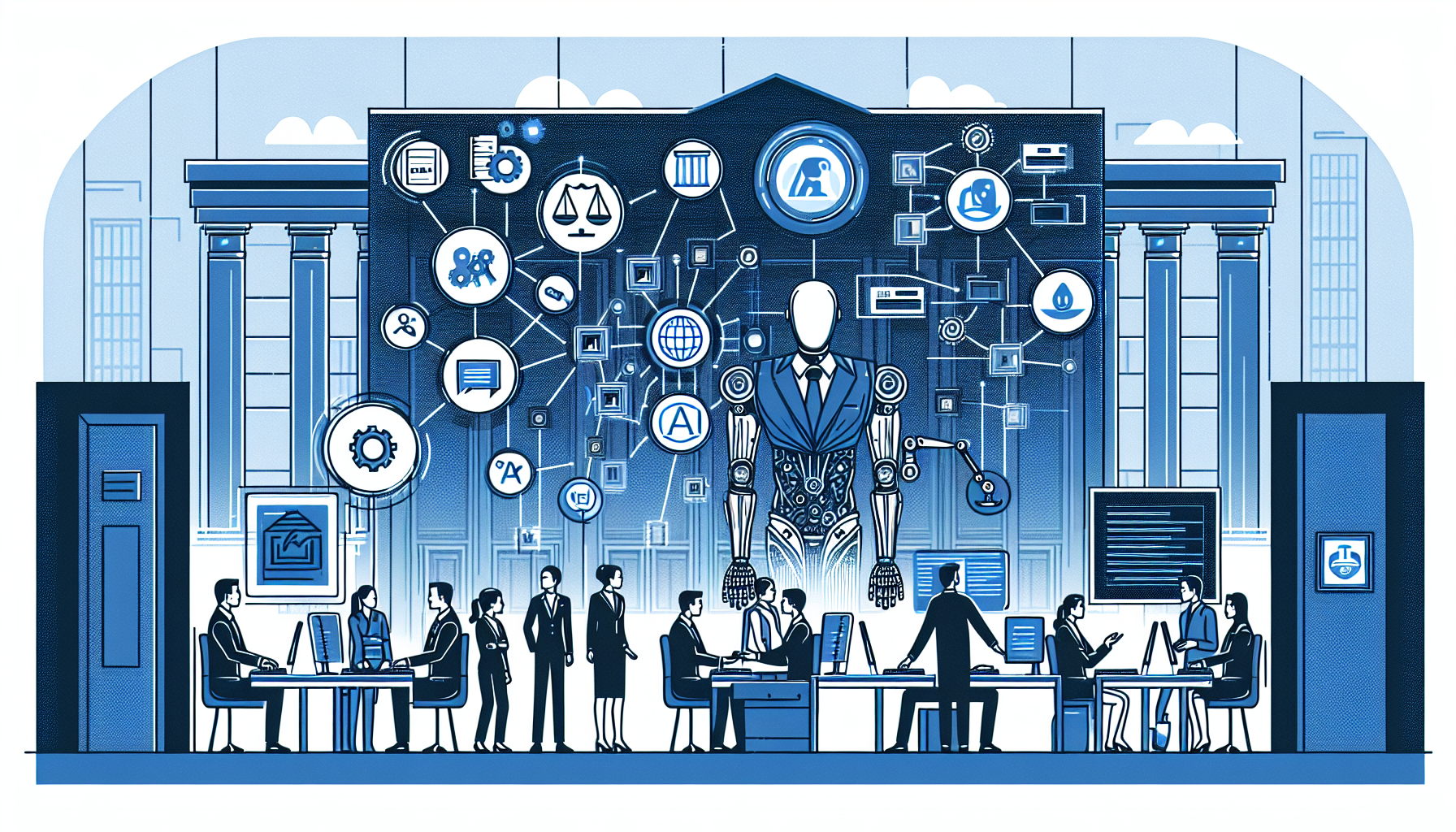 Illustration showing ai automation for law firms - Law Firm AI Automation for Client Intake